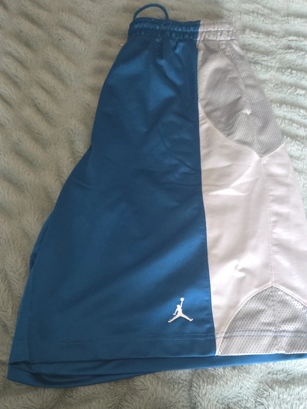 Jordan Blue and White Basketball Shorts, Size XXL
